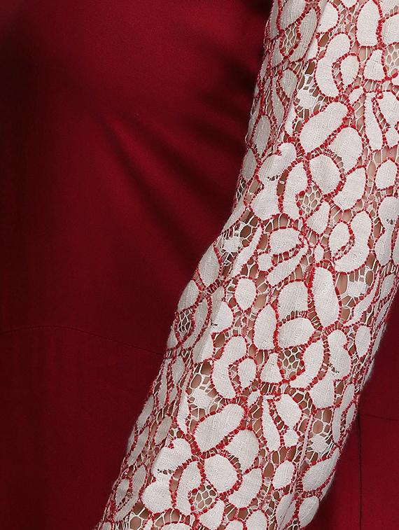 laced sleeve cutout detail maxi Dress - 15445199 - Zoom Image - 4
