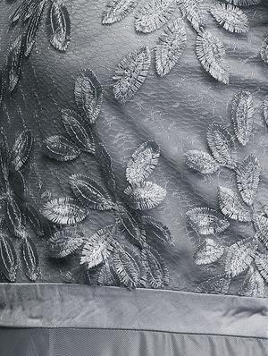 embroidered mesh mock neck gown - 15445222 - Standard Image - 4