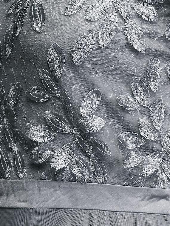 embroidered mesh mock neck gown - 15445222 - Zoom Image - 4