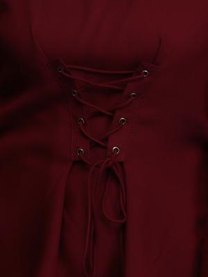 eyelet lace-up asymmetric corset top - 15445237 - Standard Image - 4