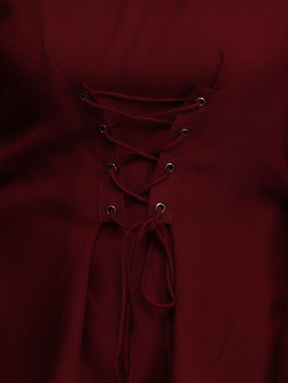 eyelet lace-up asymmetric corset top - 15445237 - Zoom Image - 4