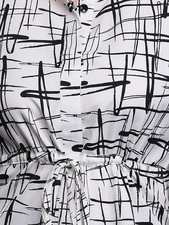 drawstring detail concealed placket top - 15445241 - Zoom Image - 4