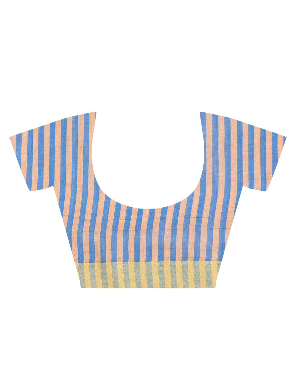 contrast striped jamdani saree with blouse - 15452389 - Zoom Image - 4