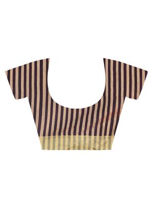 contrast striped jamdani saree with blouse - 15452404 - Standard Image - 4