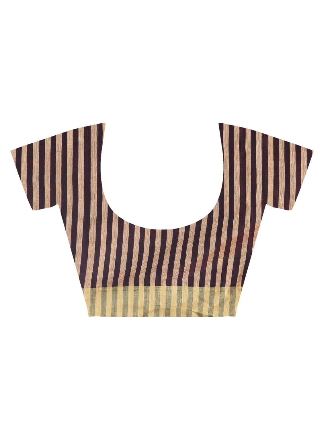 contrast striped jamdani saree with blouse - 15452404 - Zoom Image - 4