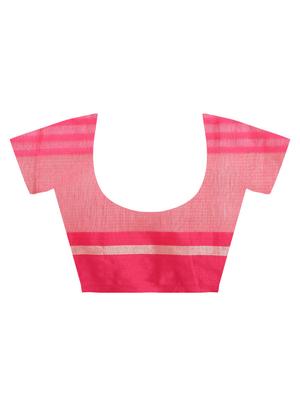 contrast striped jamdani saree with blouse - 15452442 - Standard Image - 4