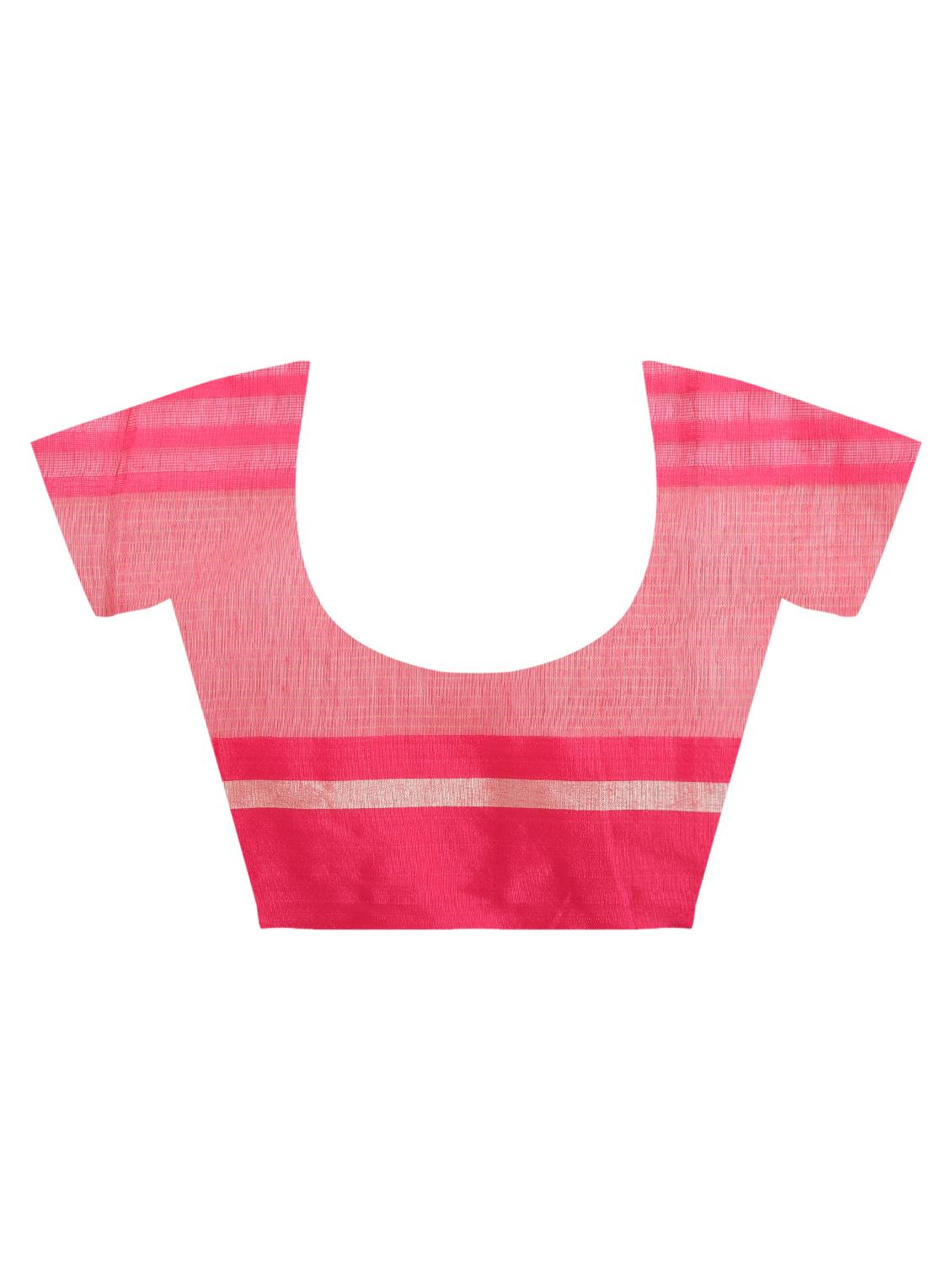 contrast striped jamdani saree with blouse - 15452442 - Zoom Image - 4