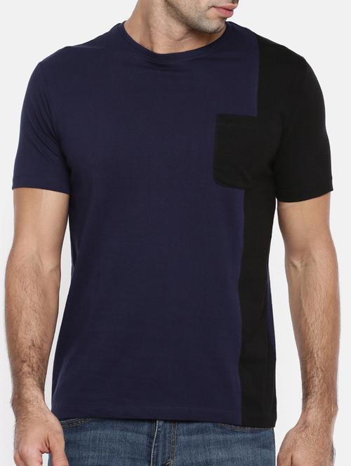 navy blue cotton pocket t-shirt - 15452581 - Standard Image - 1