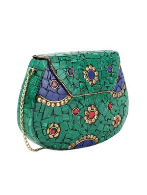 green metal box clutch - 15452828 - Standard Image - 4