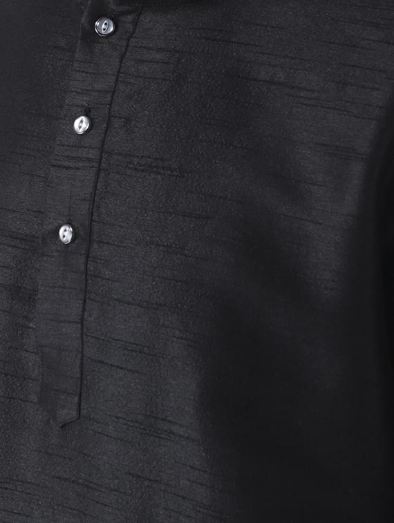 black silk blend dhoti kurta set - 15453027 - Zoom Image - 4