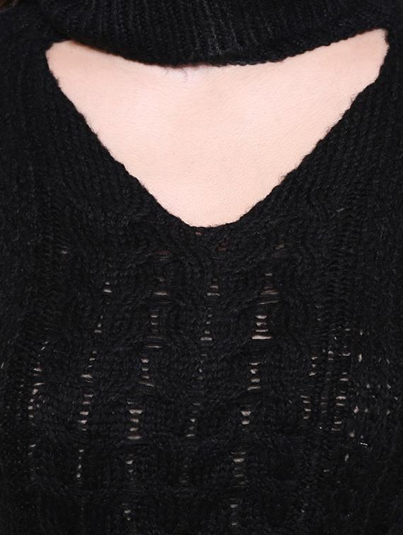 cable knit cutout detail pullover - 15455429 - Zoom Image - 4