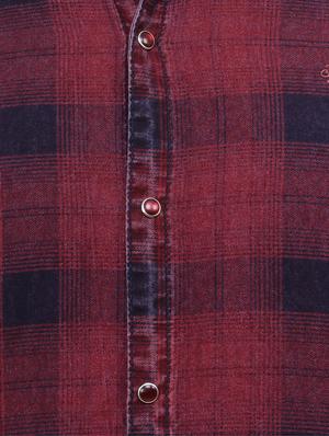 red cotton reversible casual shirt - 15455469 - Standard Image - 4