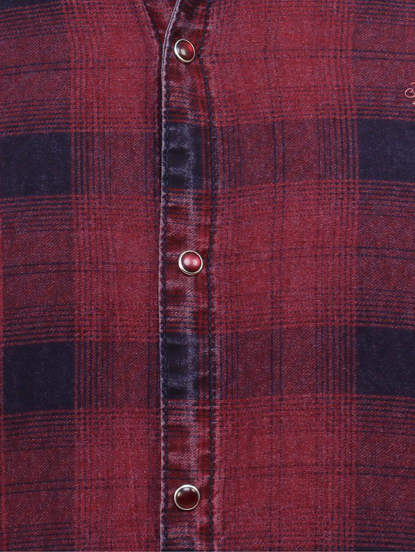 red cotton reversible casual shirt - 15455469 - Zoom Image - 4