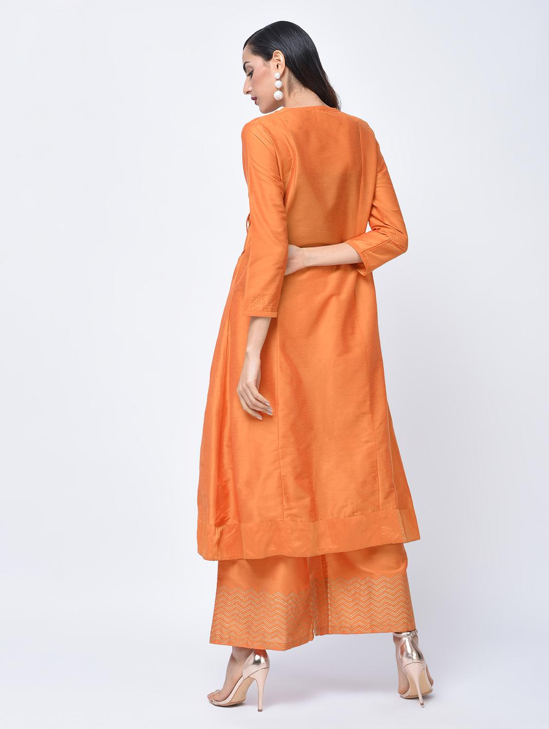angrakha kurta with tassels - 15456338 - Zoom Image - 4