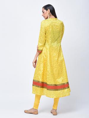 a-line block print kurta - 15456341 - Standard Image - 4