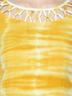 yellow viscose straight kurti - 15458299 - Standard Image - 4