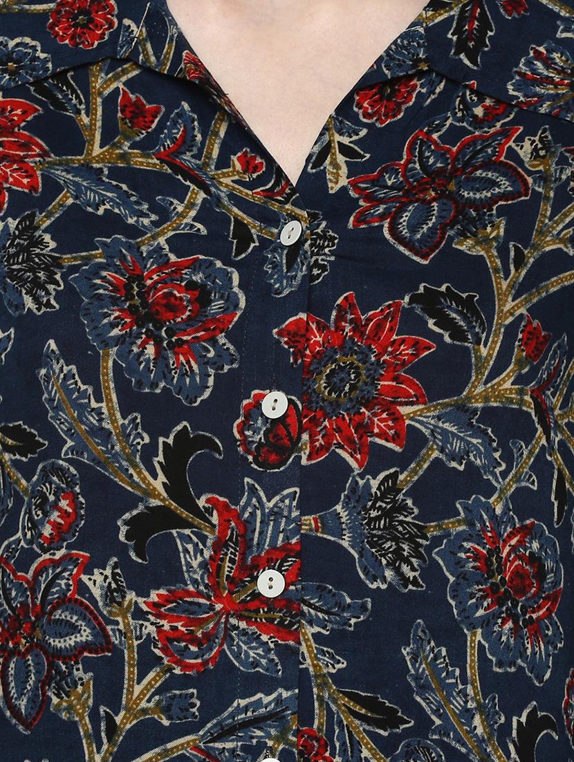 blue rayon straight kurti - 15458302 - Zoom Image - 4
