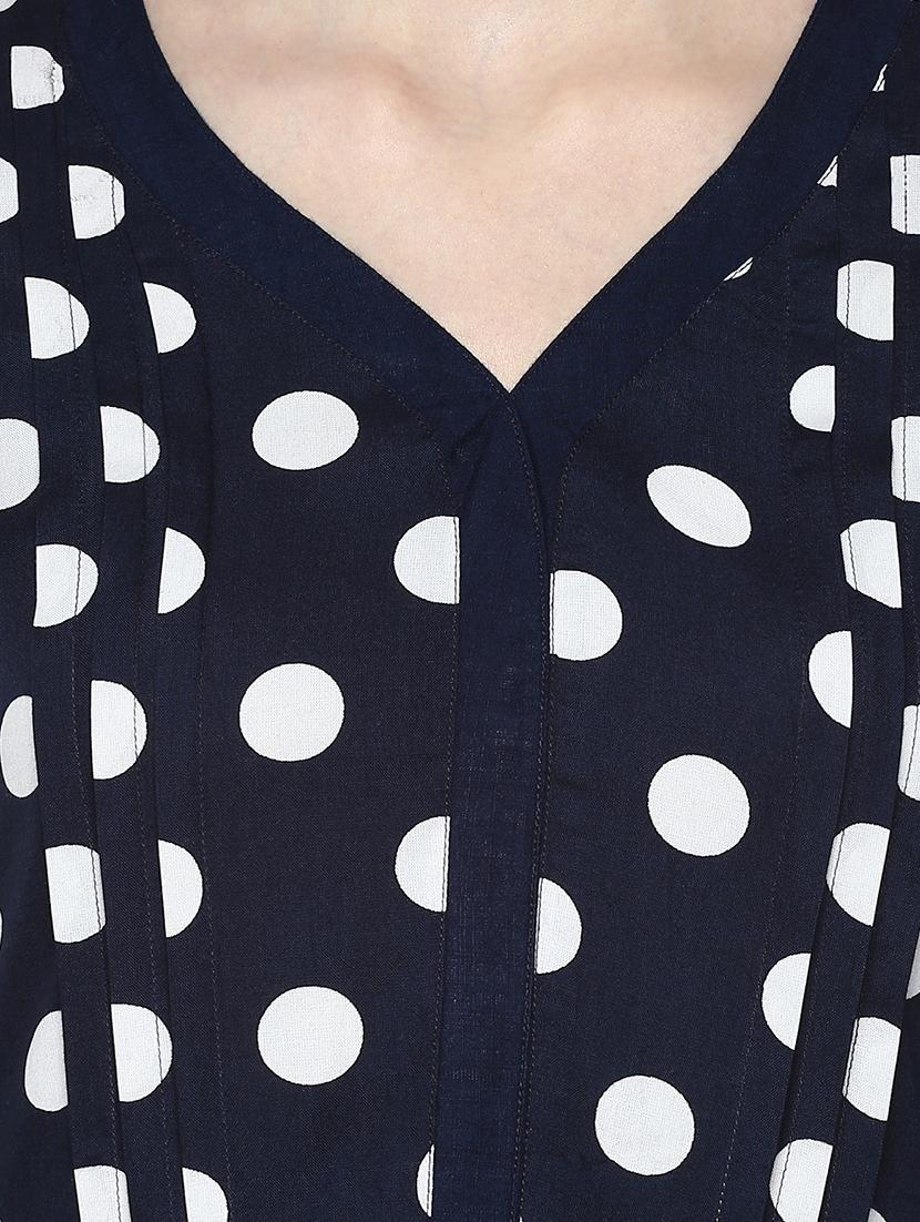 blue viscose flared kurti - 15458310 - Zoom Image - 4