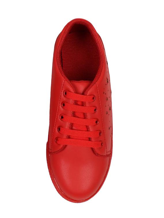 red lace-up sneakers - 15459211 - Zoom Image - 4
