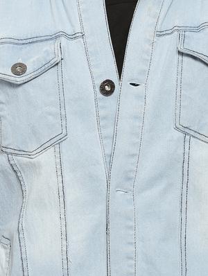 blue cotton denim jacket - 15460051 - Standard Image - 4