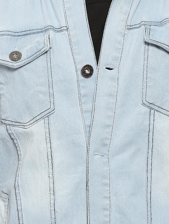 blue cotton denim jacket - 15460051 - Zoom Image - 4