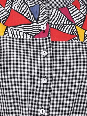 belted waistband checks print jumpsuit - 15460936 - Standard Image - 4
