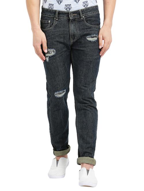 blue cotton ripped jeans - 15461079 - Standard Image - 1