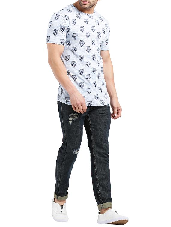 blue cotton ripped jeans - 15461079 - Zoom Image - 4