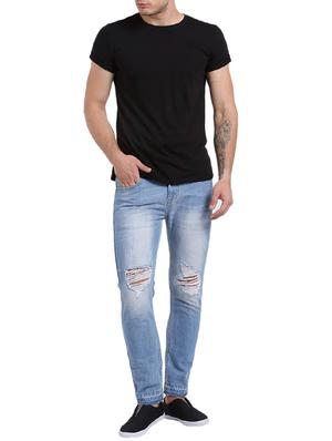 blue cotton ripped jeans - 15461081 - Standard Image - 4
