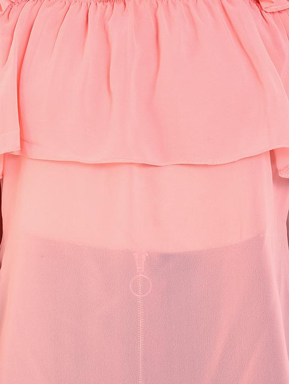shoulder strap ruffle detailed sheer top - 15461610 - Zoom Image - 4