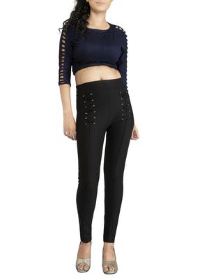 eyelet lace-up solid jegging - 15462476 - Standard Image - 4