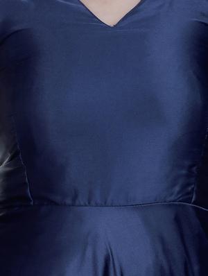 Flared satin sleeveless gown - 15462770 - Standard Image - 4