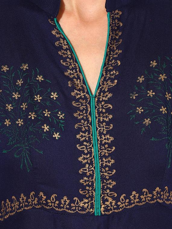high-low block printed kurta - 15462865 - Zoom Image - 4