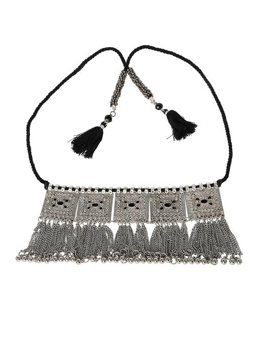 black silver tone tribal necklace - 15462972 - Standard Image - 1