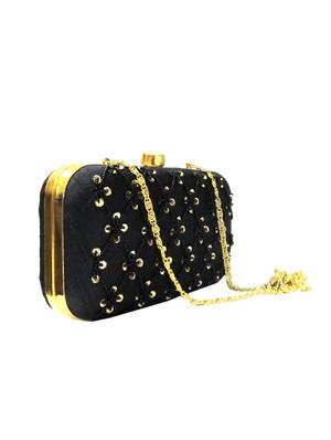 black cotton box clutch - 15466093 - Standard Image - 4