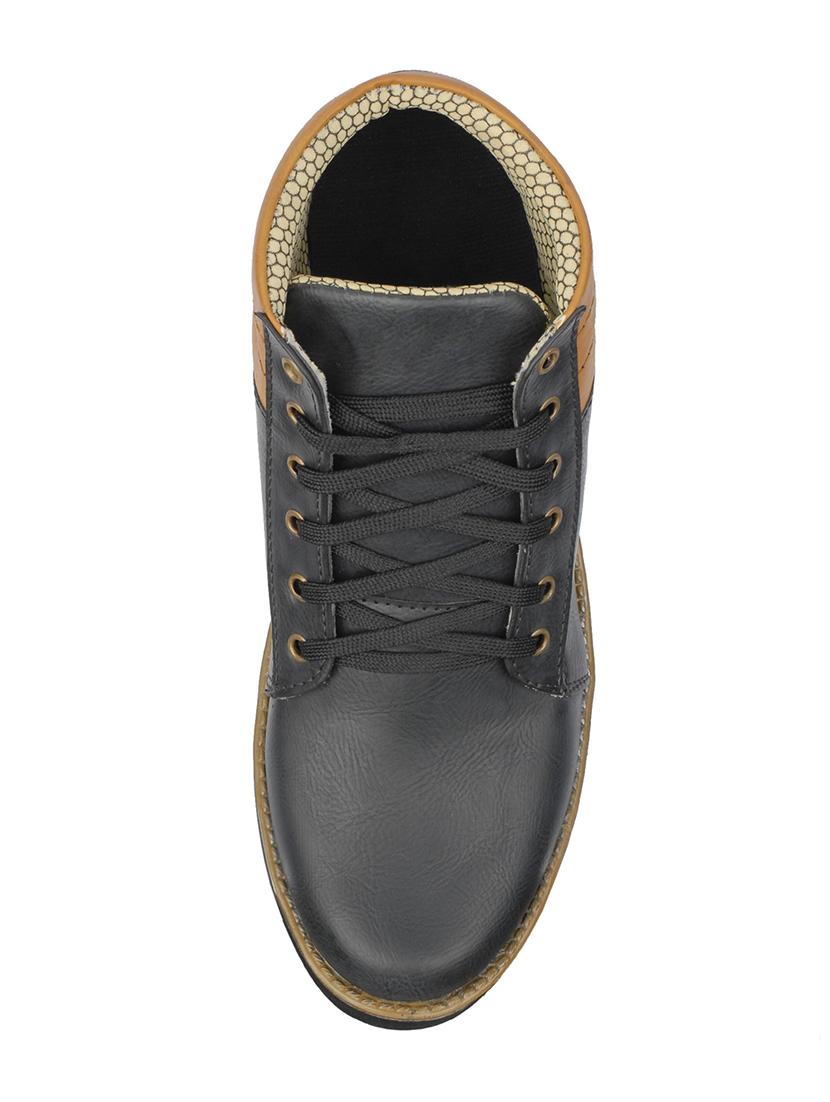 black leatherette low ankle boots - 15466682 - Zoom Image - 4