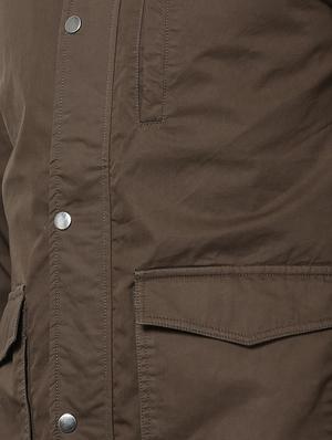 brown polyester casual jacket - 15467611 - Standard Image - 4