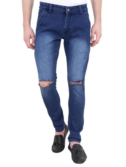 blue denim slash knee jeans - 15469108 - Very Small Image - 1