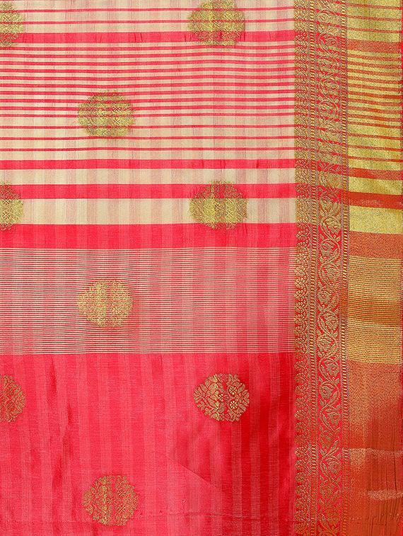 graphic border zari woven saree with blouse - 15469452 - Zoom Image - 4