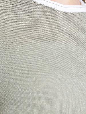 crew neck contrast rib top - 15471259 - Standard Image - 4