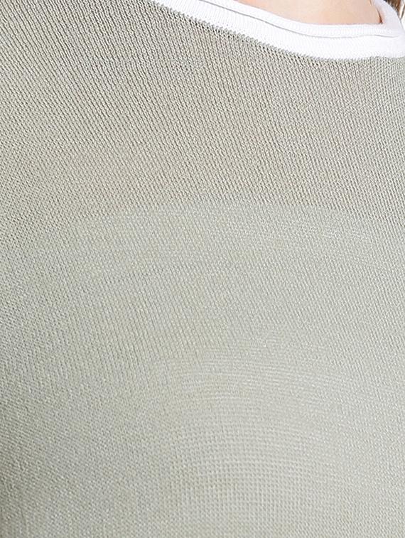 crew neck contrast rib top - 15471259 - Zoom Image - 4