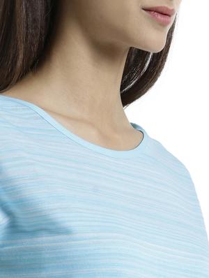 light blue cap sleeved striped top - 15471270 - Standard Image - 4