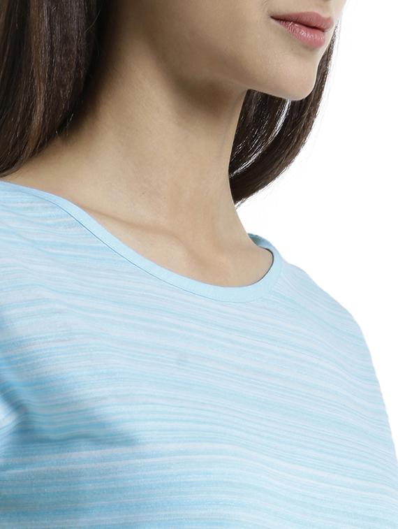 light blue cap sleeved striped top - 15471270 - Zoom Image - 4