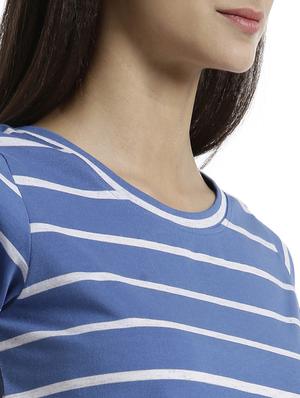 short sleeved striped top with tie up front - 15471271 - Standard Image - 4