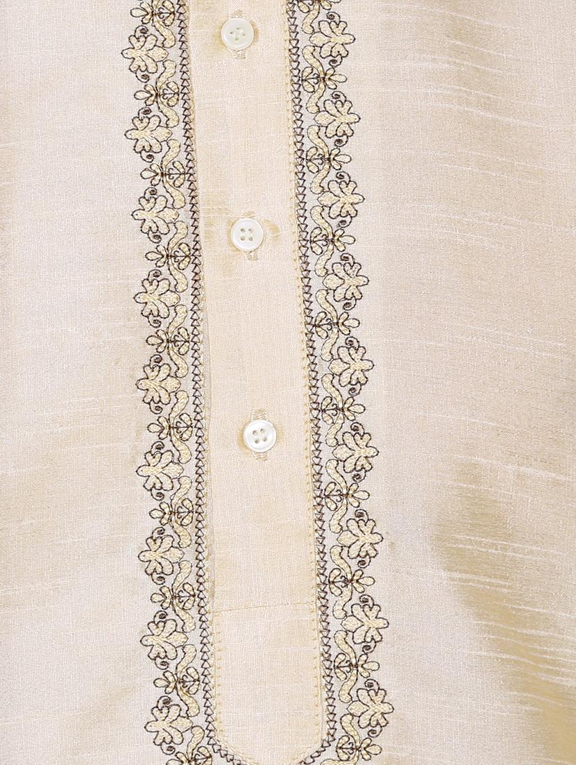 gold dupion kurta pyjama set - 15471659 - Zoom Image - 4