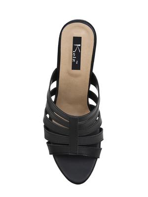 black slip on sandals - 15471964 - Standard Image - 4