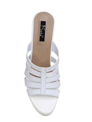 white slip on sandals - 15471980 - Standard Image - 4