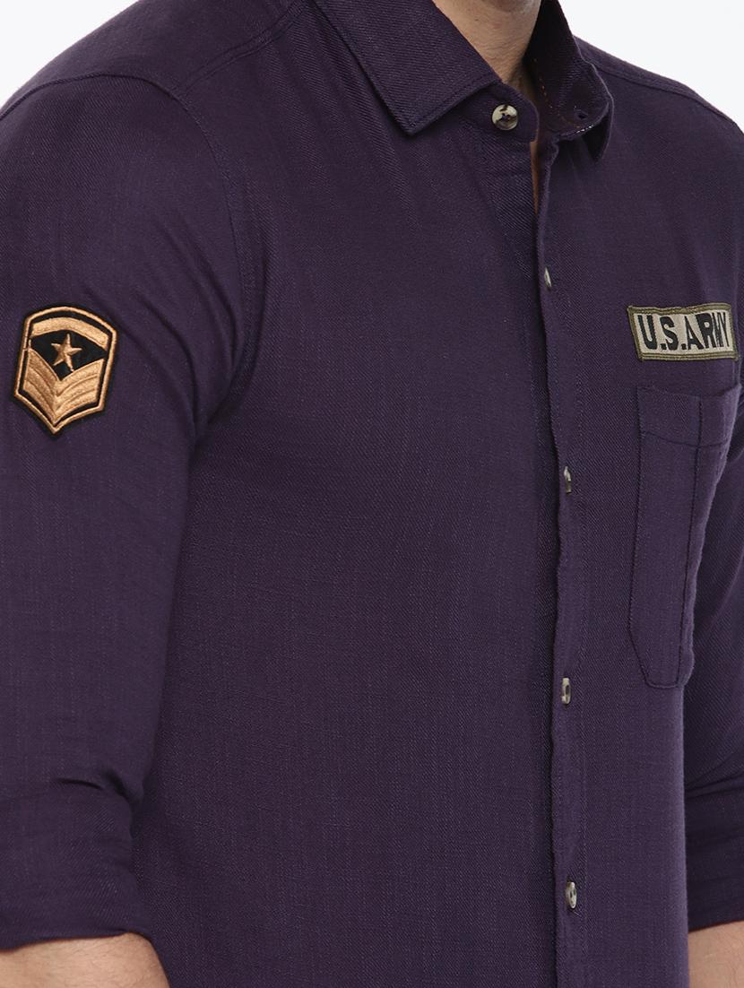 purple cotton casual shirt - 15472265 - Zoom Image - 4