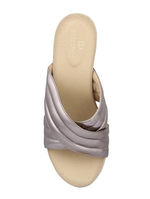 silver slip on wedges - 15473019 - Standard Image - 4