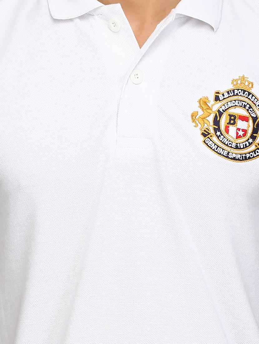 white cotton polo t-shirt - 15473693 - Zoom Image - 4
